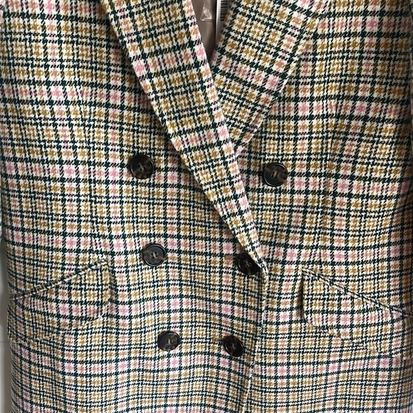 J Crew Italian Wool Plaid Coat - Picture 4 of 9